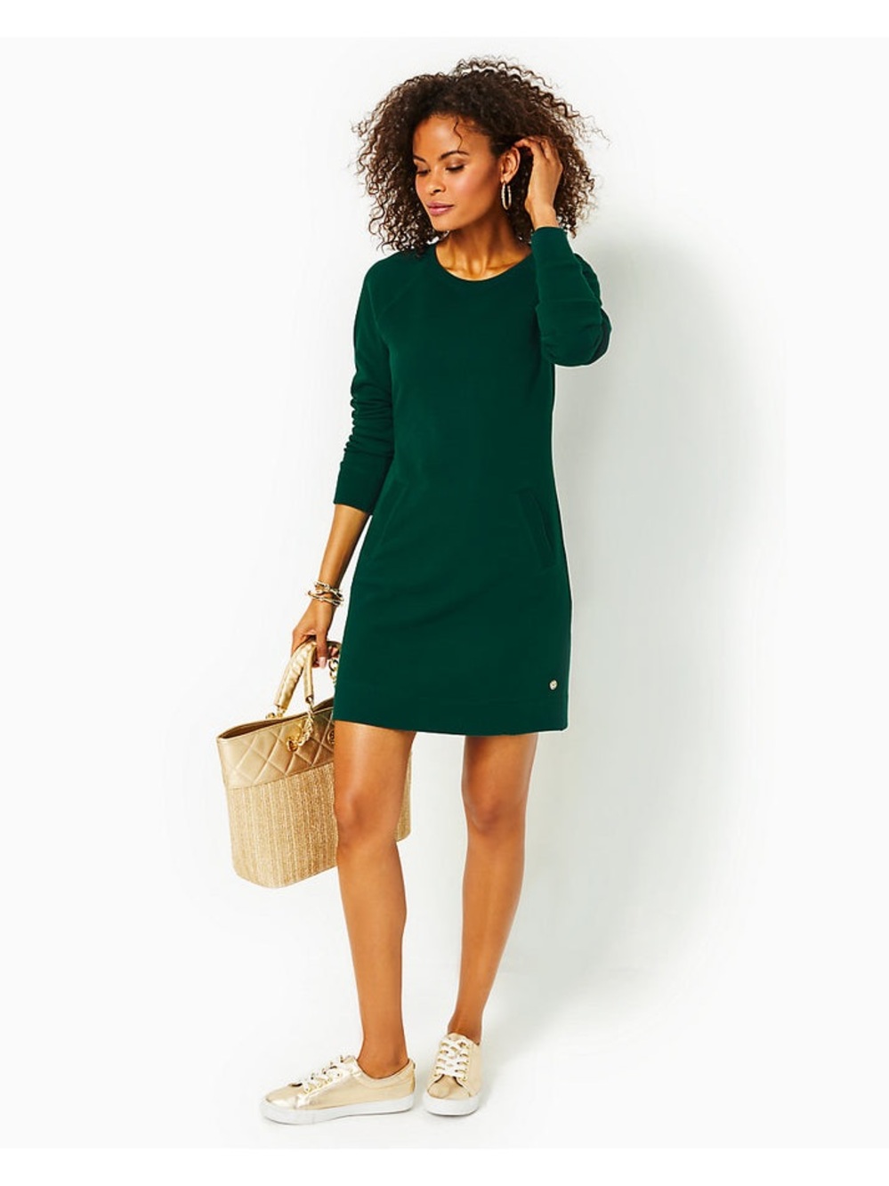 Lilly Pulitzer NWOT Sweatshirt Green Dress - Picture 2 of 6